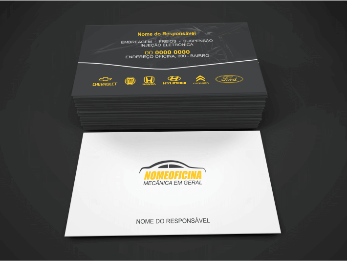 Cartão de visita mecânico automotivo | Inspirações para fazer o seu